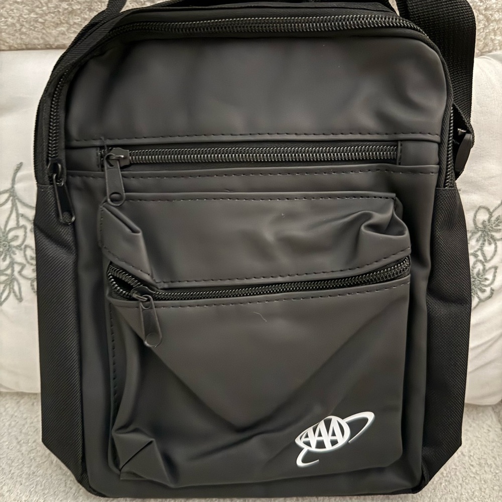 Sleek Black Messenger Bag for Men